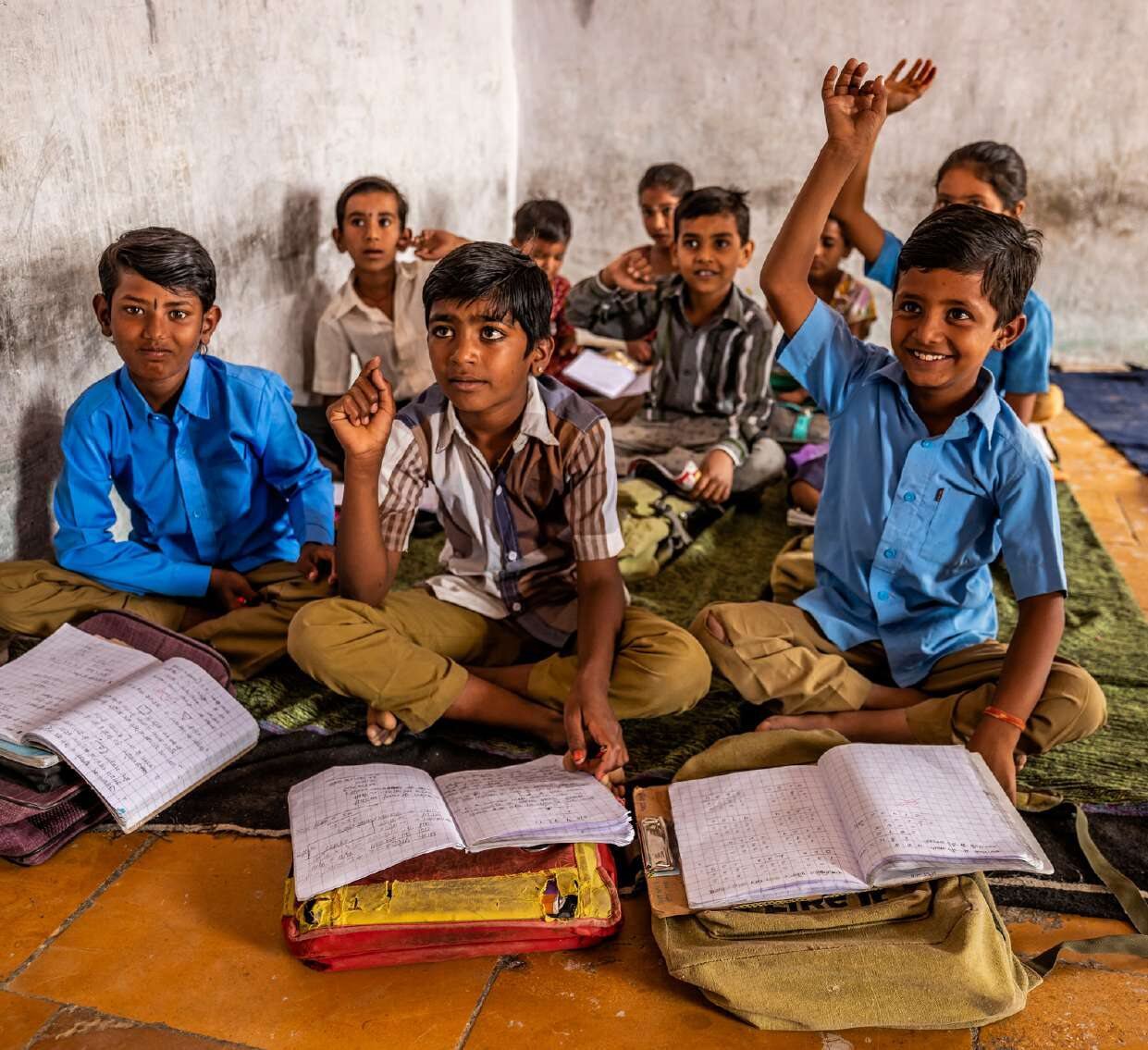 Children learning at Golden Future